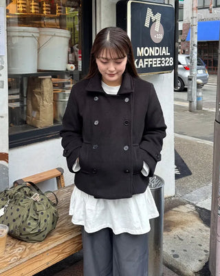 Double-collar short coat