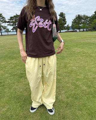 Wood Bead Nylon Easy Pants
