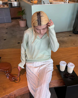 Deep Johnny Color Linen Sheer Pullover