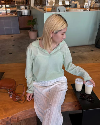 Deep Johnny Color Linen Sheer Pullover