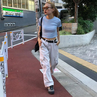 Cropped Frill Half-Sleeve T-Shirt