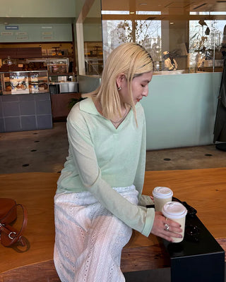 Deep Johnny Color Linen Sheer Pullover