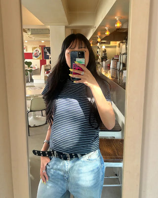 Basic Fit Striped Short Sleeve T-Shirt