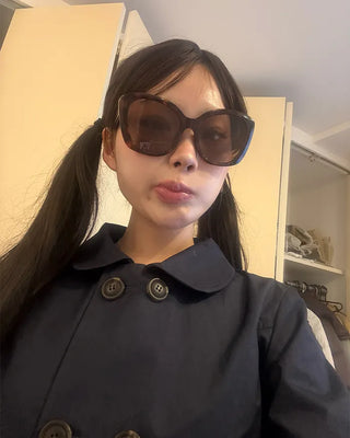Round collar cropped sleeve double jacket