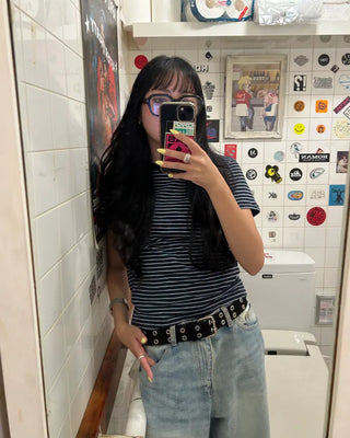 Basic Fit Striped Short Sleeve T-Shirt