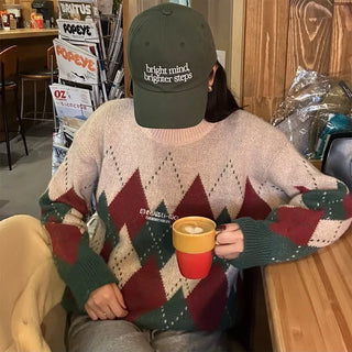 Argyle bicolor knit