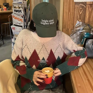 Argyle bicolor knit