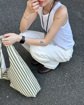 Striped Terry Shoulder Bag