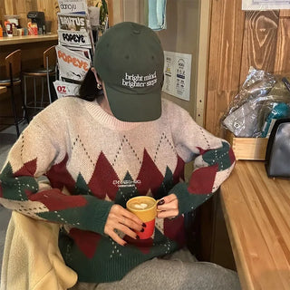 Argyle bicolor knit