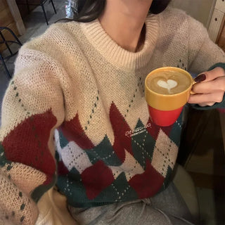 Argyle bicolor knit