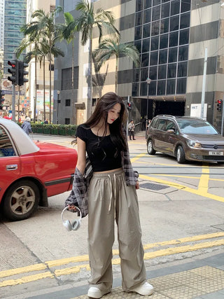 See-through check shirt