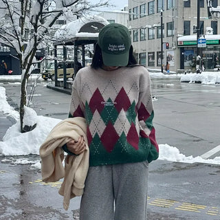 Argyle bicolor knit