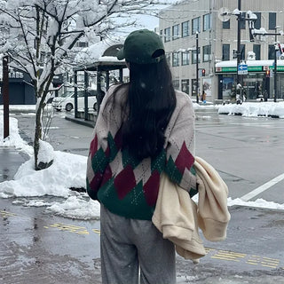 Argyle bicolor knit