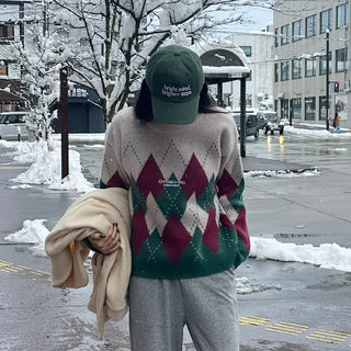 Argyle bicolor knit