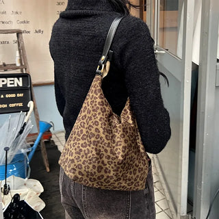 Leopard print tote and shoulder bag