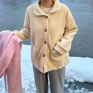 Round Collar Boucle Half Coat
