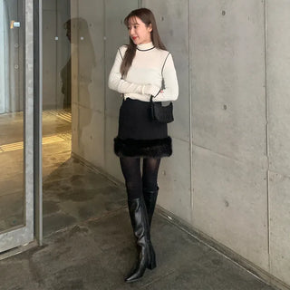 Hem fur mini skirt