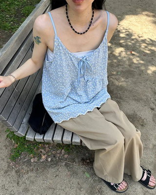 Flower Shirring Camisole