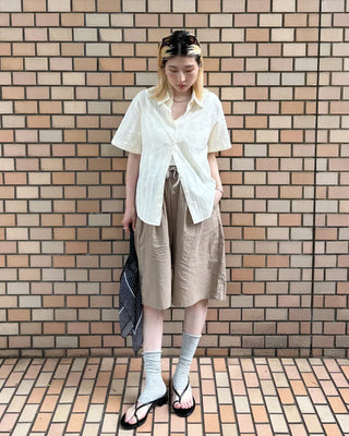 Ethnic striped cotton half shirt