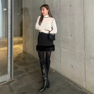 Hem fur mini skirt