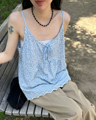 Flower Shirring Camisole