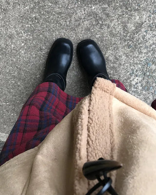 Buckle Shirring Mid-Calf Boots
