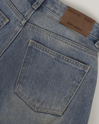 Real wide-leg denim pants