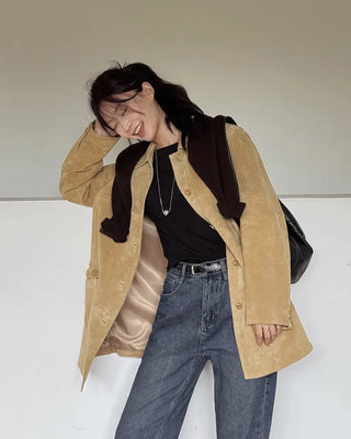 Leather suede jacket