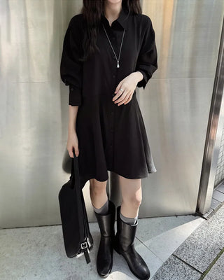 Tencel Flare Shirt Dress
