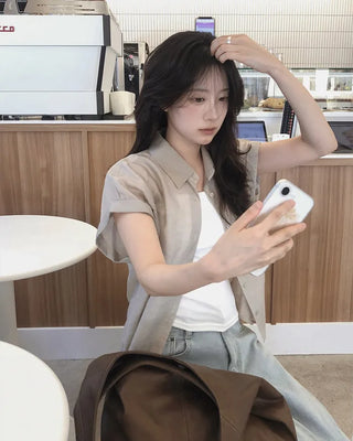Cooling Tencel Roll-Up Blouse
