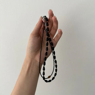 Polka Dot & Silver Ball Necklace