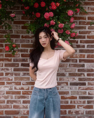 Square neck T-shirt