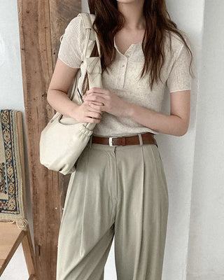 Leather 2-way shoulder bag