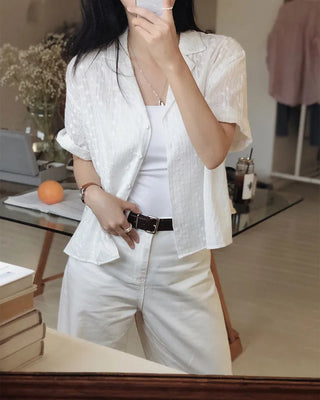 Cotton Flower Half Shirt Jacket