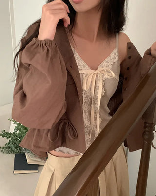 Lace Ribbon Camisole Top