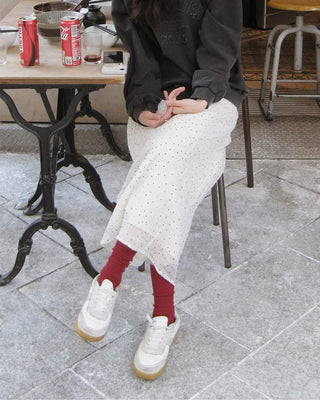 Polka dot layered skirt