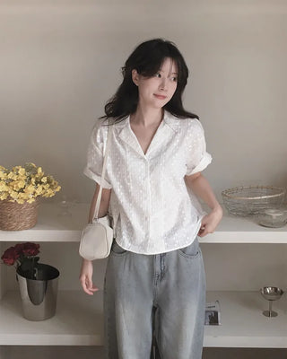 Cotton Flower Half Shirt Jacket
