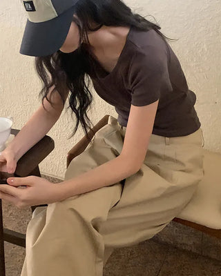 Daily Slim Round Basic Short-Sleeve T-Shirt