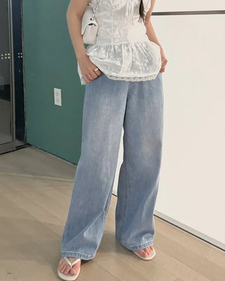 Summer wide denim pants