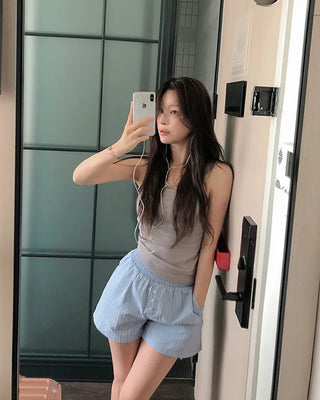 French stripe border shorts