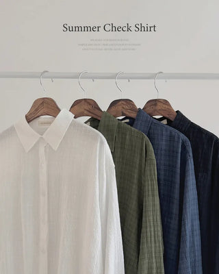Loose-fit summer check shirt