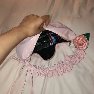 Ribbon Shirring Shoulder Bag