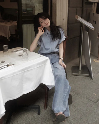 Daily Cover One-Pleat Denim Pants