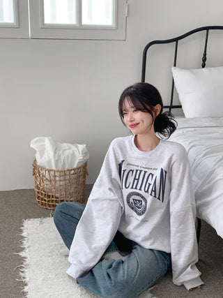 [3 colors] Oversized sweatshirt