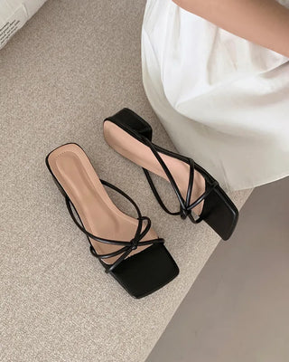 Twist strap mule slippers (3 colors)