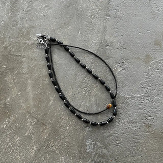 Polka Dot & Silver Ball Necklace