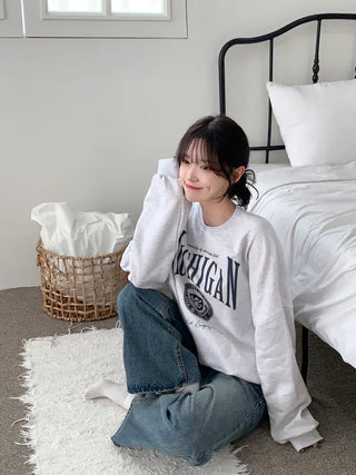 [3 colors] Oversized sweatshirt