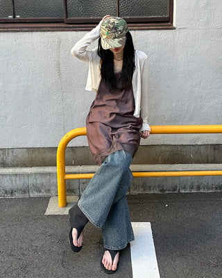 Leopard print denim pants