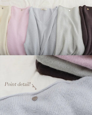 Slim Heart V-Neck Knit