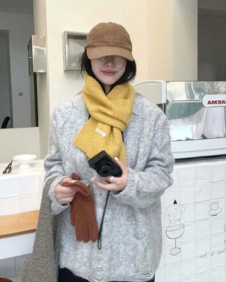 (11 colors) Soft wool knit long scarf